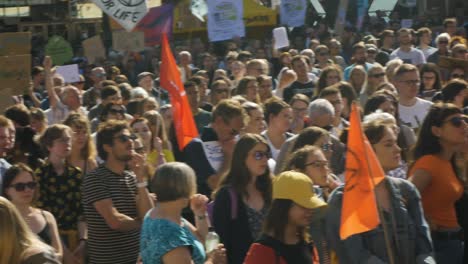 Youth-Climate-Strike-in-Sheffield-City-Centre-2019-in-front-of-the-City-Hall-with-speakers-and-representatives-young-and-students-and-older-adults