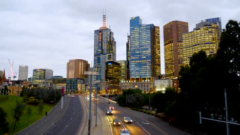 Melbourne-CBD-skyline-nighttime-timelapse