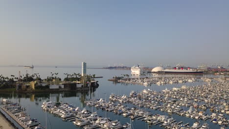 Aerial-view-of-a-florida-harbor-during-sunset