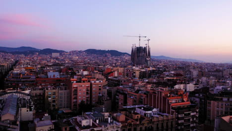 Aerial-shot-of-Sagrada-Familia-church