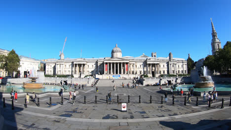 London-England,-circa-:-Trafalgar-Square-in-London-City,-England,-UK