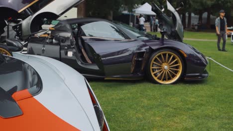 Pagain-Huayra-Y-Mclaren-Estacionados-En-El-Césped-Para-Una-Exhibición-De-Autos