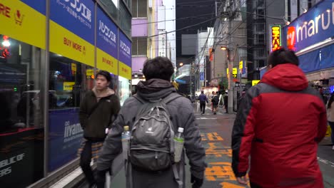 POV-walking-through-back-street-of-Akihabara,-Tokyo