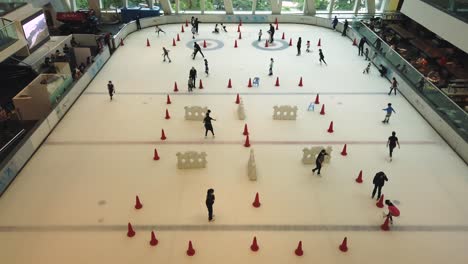 Ice-Skating-rink,-Post-Coved19-peak-with-new-setup-divided-to-sections-due-to-Government-social-distancing-guidelines