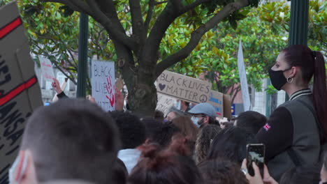 Porto-Portugal---june-6th-2020:-BLM-Black-Lives-Matter-Protests-Demonstration-with-protesters-close-up