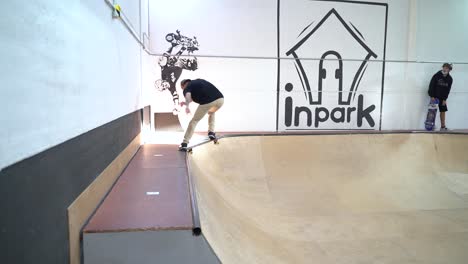 Man-Is-Skateboarding-In-Abandoned-Urban-inpark-hall-At-Bright-Day