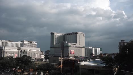 Dramatic-city-view-during-monsoon-tropical-storm-with-rain-clouds-overlooking-the-Malacca-city