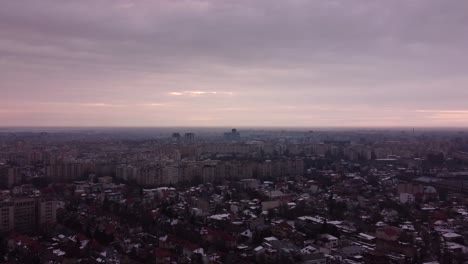 Aerial-View-of-Bucharest-In-The-Morning