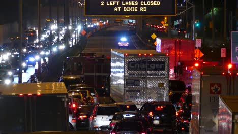 Blocked-highway-by-emergency-vehicles-because-of-accident-in-front