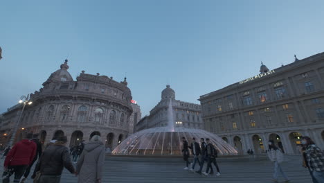 Génova-Piazza-De-Ferrari-Plaza-Principal-Y-Palazzo-Della-Stock-Exchange-Palace