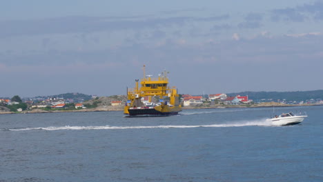 Gothenburg-To-Northern-Archipelago-Ferry-Boat-Transporting-Cars-Over-Ocean,-Sweden