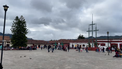 Rotational-view-of-San-Cristobal-de-las-Casas-main-plaza-in-chiapas-mexico