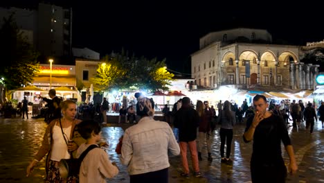 Pan-shot-of-buildings-and-people-at-Monastiraki-Square