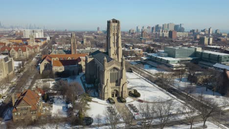 Orbiting-Aerial-Shot-Above-Rockefeller-Memorial-Chapel