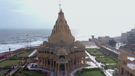 Cinematic-view-of-Somnath-Temple-which-was-the-creation-of-Ahilyabai-Holkar