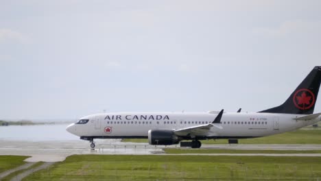 An-Air-Canada-Boeing-737-Max-Taxiing-to-the-Runway,-Tracking-Shot