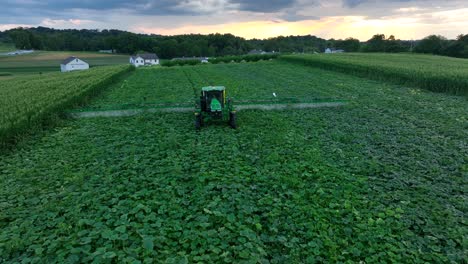 Aerial-view-of-John-Deere-sprayer-in-field