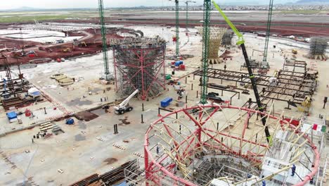 Drohnen-Luftaufnahmen,-Die-Die-Baustelle-Des-Flughafens-Texcoco-Zeigen