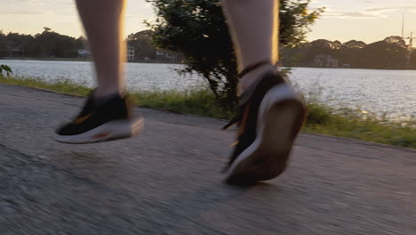 Male-Running-Lake-Sunset