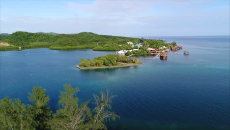 AERIAL:-Slow-motion-coco-view-resort,-Roatan,-Honduras