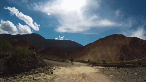 Hyperlapse-Footage-Of-Tourist-Destination-Spot-Paseo-De-Los-Colorados,-Purmamarca-In-Argentina