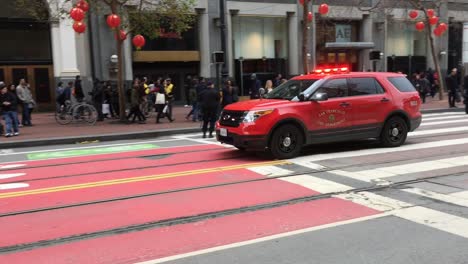 Jan-2017,-San-Francisco,CA---The-San-Francisco-Fire-Department-vehicle-drives-past-with-its-sirens-blaring-on-Market-Street