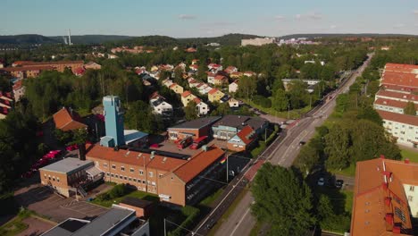 Aerial-footage-over-the-suburban-neighborhood-Kalltorp-located-in-Gothenburg,-Sweden