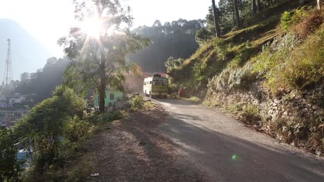 Beautiful-scenic-view-of-Himalayas-road---Forest