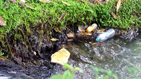 Flasche-Kunststoffabfälle-Am-Fluss