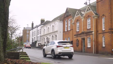 TAUNTON,-SOMERSET,-UNITED-KINGDOM,-December-26,-2019:-Traffic-movement-on-the-busy-roads-of-Taunton-town-center