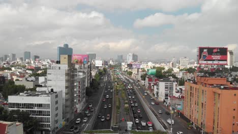 Aerial-view-of-the-traffic-in-Viaducto-Av