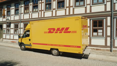 DHL-Van-in-Traditional-German-Street