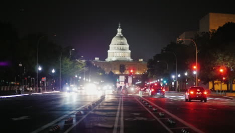 Kapitol-In-Der-Nacht-In-Washington,-D.C