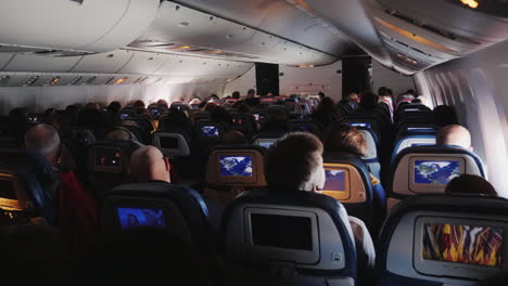 Passagiere-In-Flugzeugsitzen