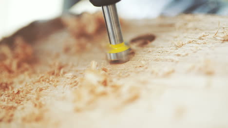 Drilling-In-Wood-Close-Up-