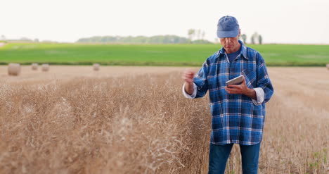 Landwirt-Mit-Digitalem-Tablet,-Das-Ernten-Auf-Der-Farm-Analysiert-7