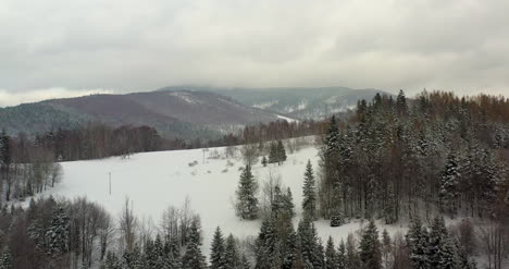 Wald-Mit-Schnee-Bedeckt-Luftbild-Luftbild-Des-Dorfes-In-Den-Bergen-14