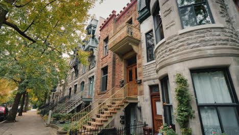 A-Street-With-Old-Victorian-Houses-In-Montreal-Canada