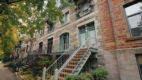 A-Street-With-Old-Victorian-Houses-In-Montreal-Canada