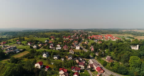 Aerial-View-Of-Small-Village-View-From-Above