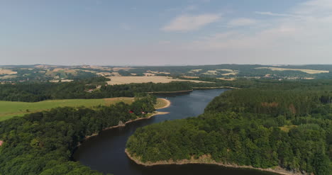 Aerial-View-Of-Lake-And-Forest