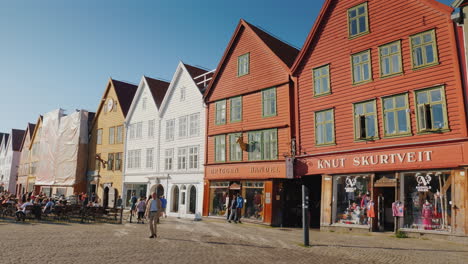 Popular-With-Tourists-Street-With-Colorful-Wooden-Houses