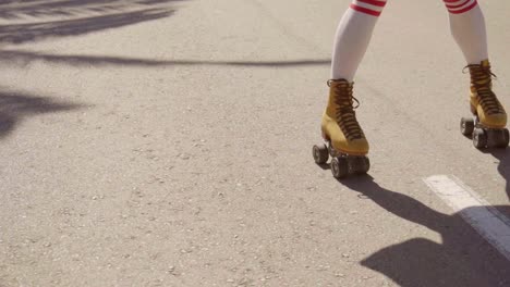 Vintage-Roller-Skater-On-The-Street-