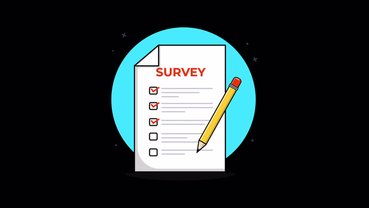 Animated Survey Form with Checkboxes and Pencil