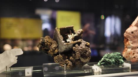 exhibit of minerals at national museum of scotland