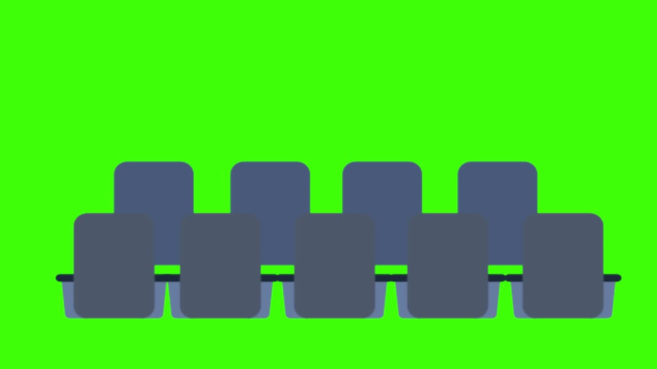 녹색 화면에서 컨퍼런스 아이콘의 애니메이션