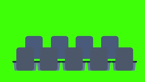 animación de un icono de conferencia en una pantalla verde
