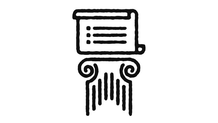 Basic Law Icon Animation Footage & Alpha Channel