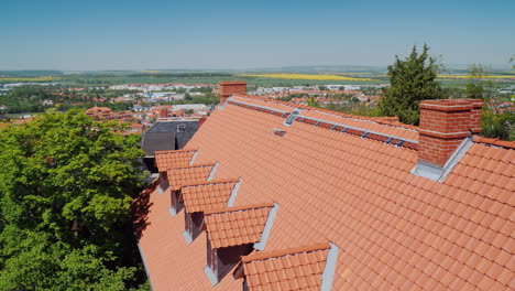 德國的 wernigerode 屋頂的景色