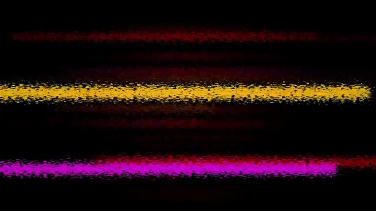 Effetto glitch digitale astratto con linee orizzontali colorate tremolanti